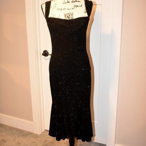JESSICA McCLINTOCK  BLACK EVENING GOWN 6P